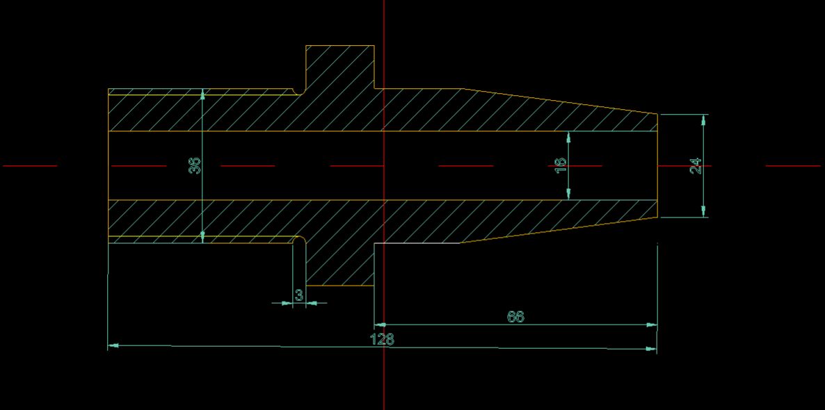 Technical drawing of a machine part