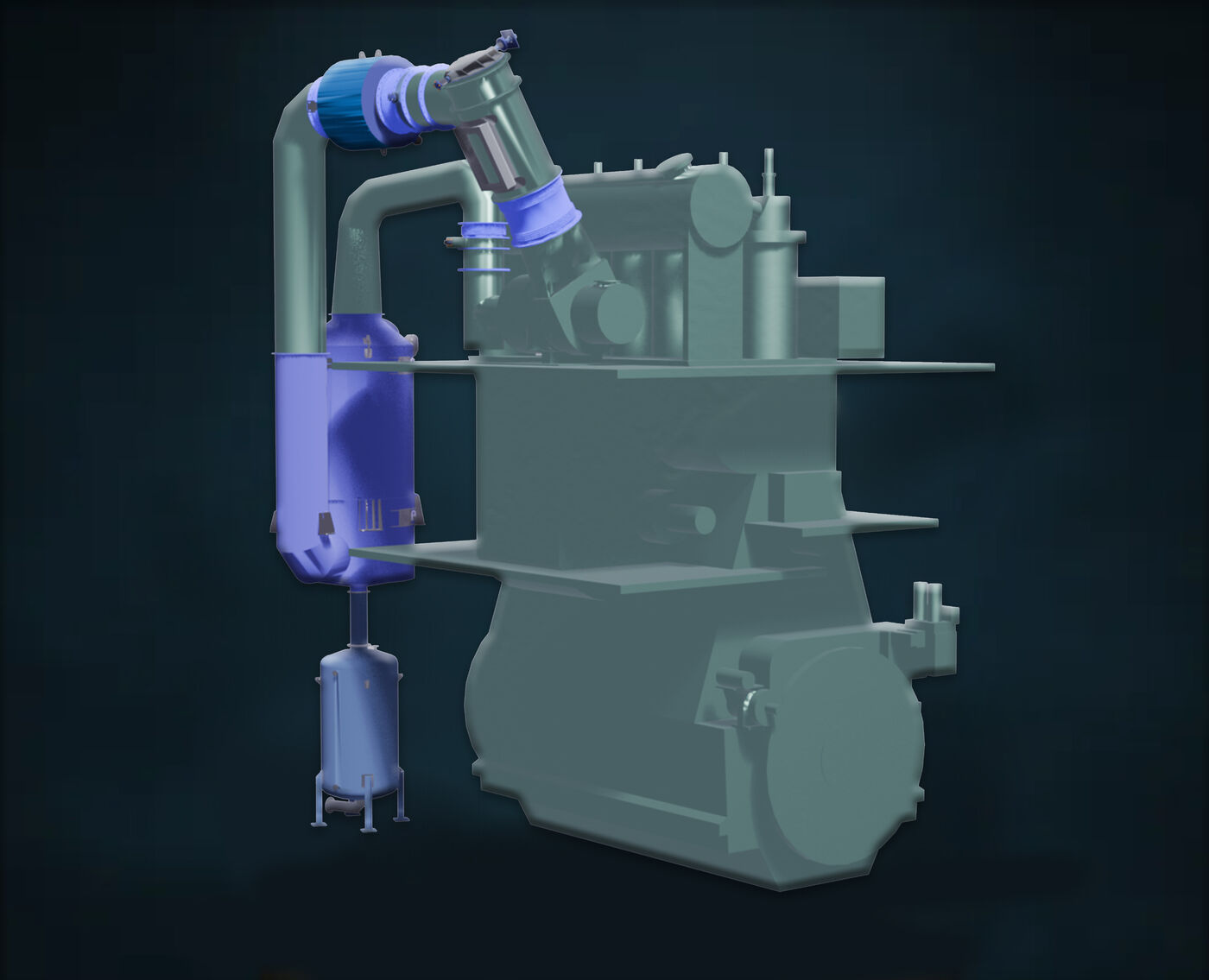 Main engine modelled in 3D