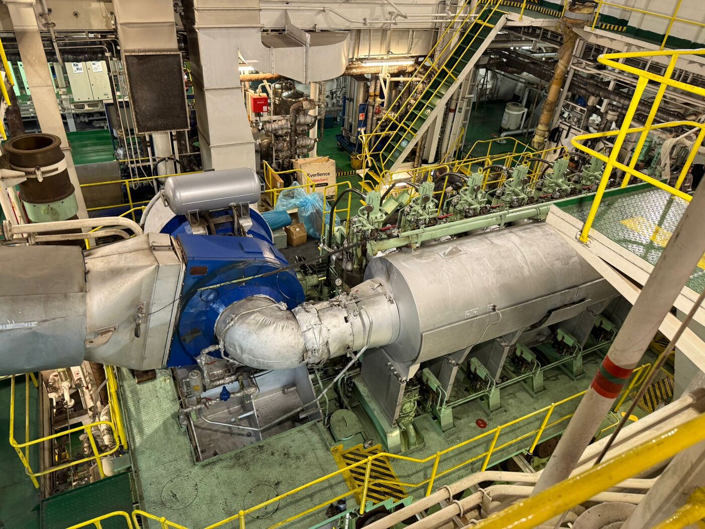 Engine room during a shipyard visit